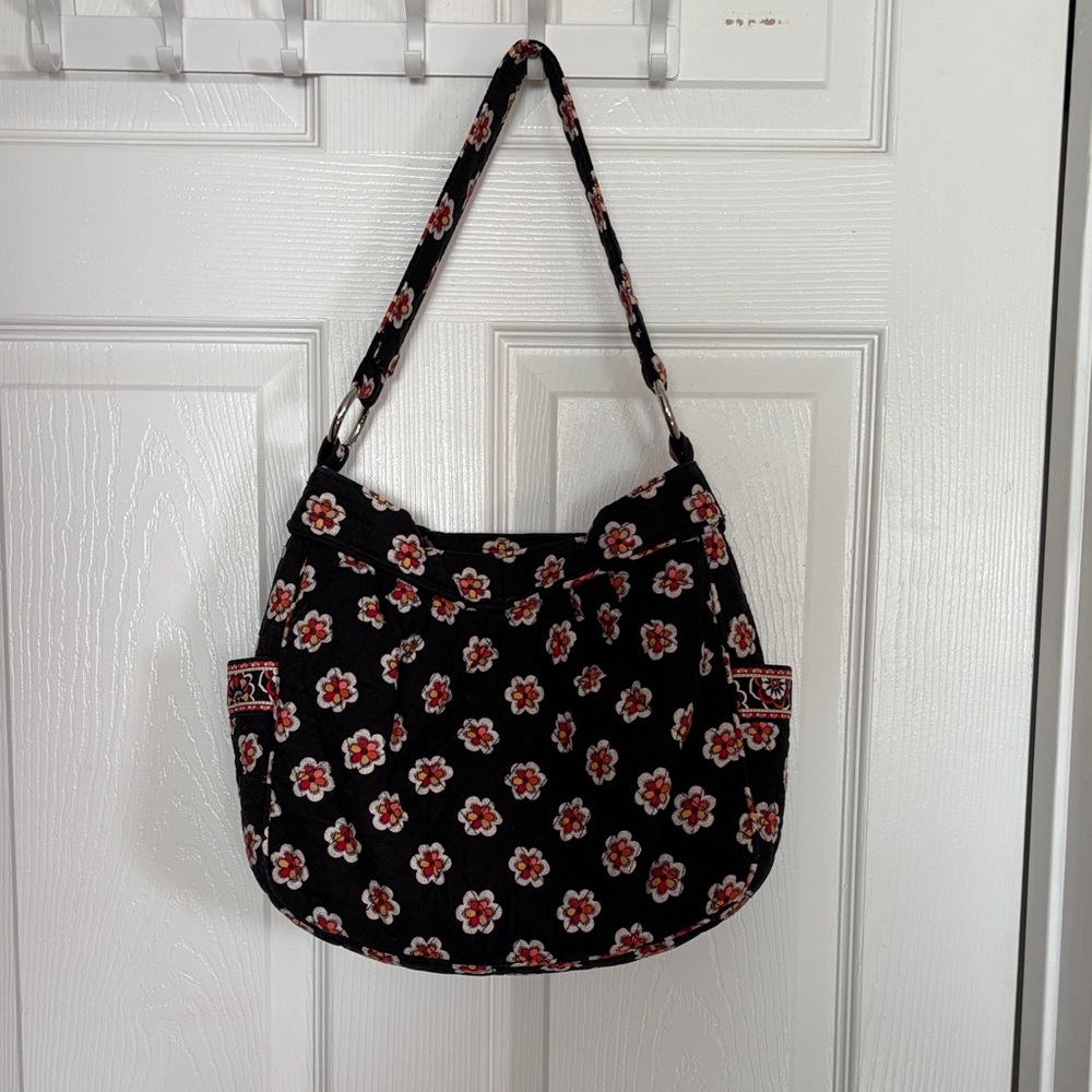Vera Bradley Black and Red Floral Shoulder Bag